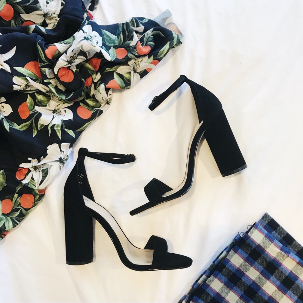 ALDO NWT Black Leather Heels with Straps